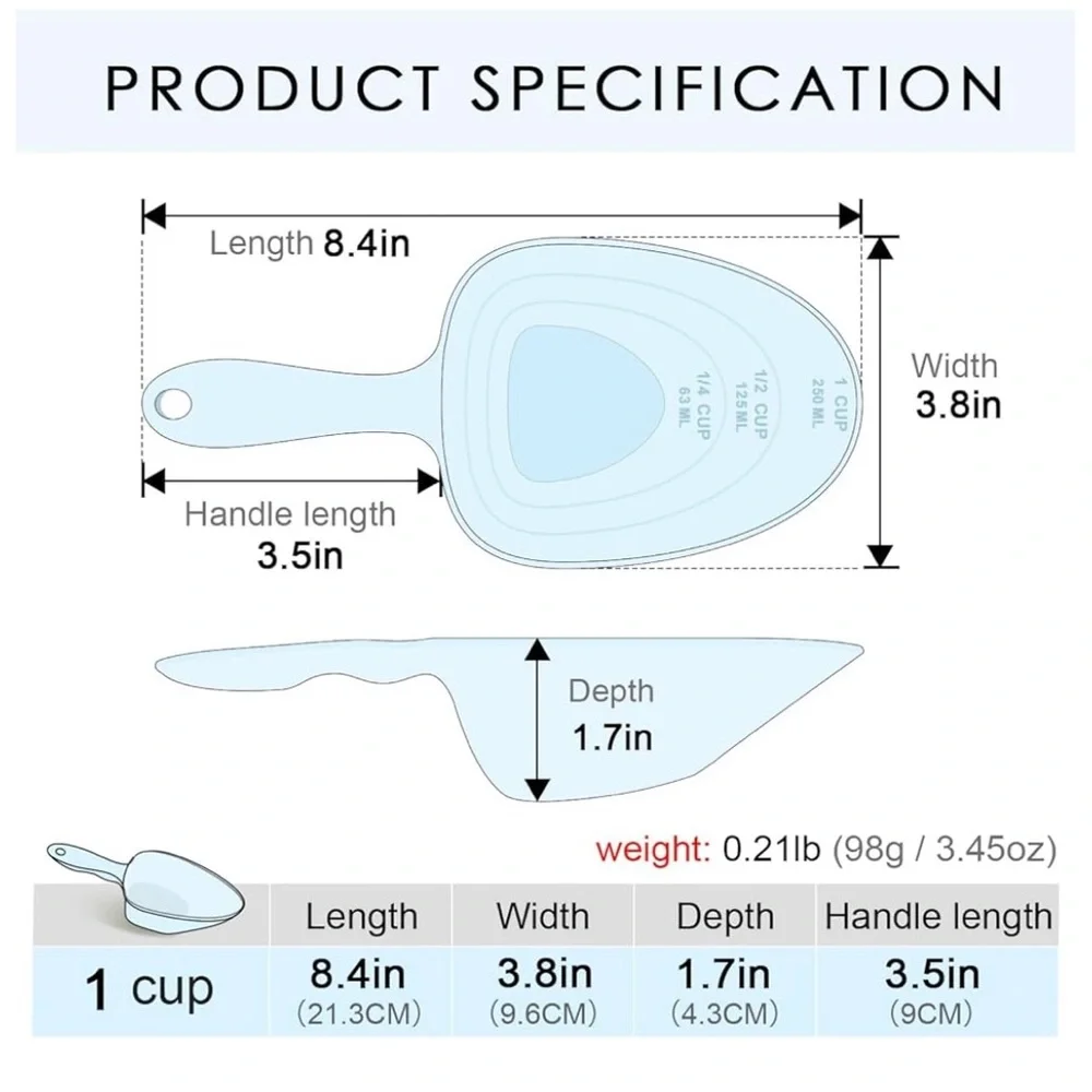 Blue Pet Food Measuring Scoop